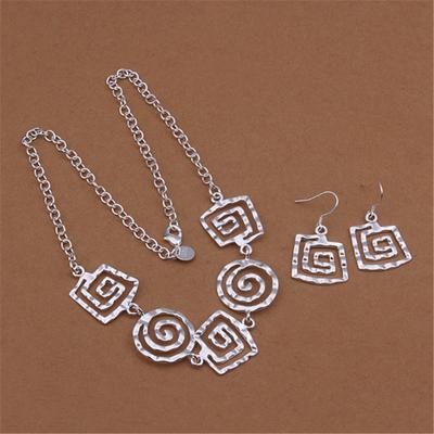 Charme 925 Sterling Silber Schmuck Sets Feine Retro Gewinde Ohrringe Neckalce Für Frauen Mode Party Hochzeit Weihnachten Geschenke