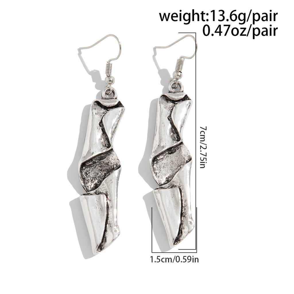 Geometric Necklace Set Exaggerated Pleated Alloy Chain Personalised Irregular Fashion Party for Women