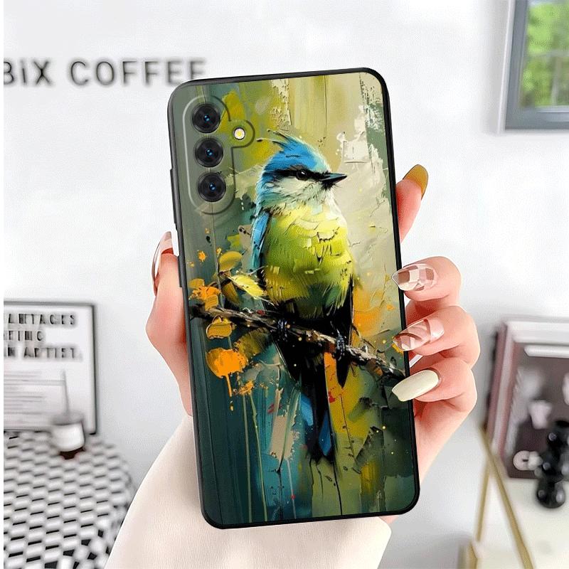 Bird Oil Painting Style Soft Phone Case for Samsung A17 A37 A57 A16 A26 A36 A56 A15 A25 A35 A55 A14 A24 A34 A54 A13 A23 A33 A53