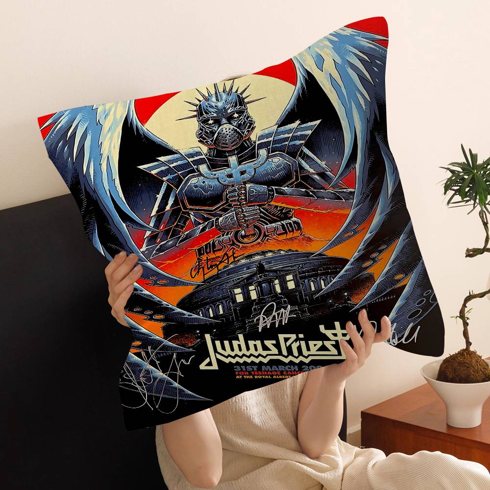 J-Judas Priest Band Pillow Gift Home Office Decoration Bedroom Sofa Car Cushion Cover Case 45X45