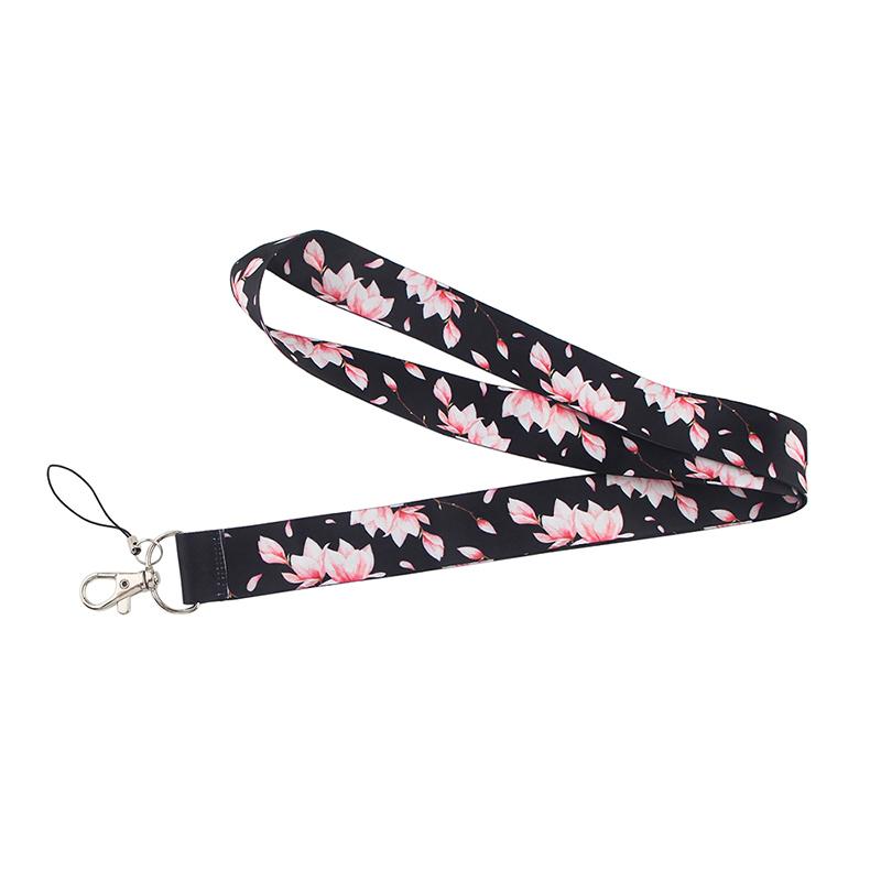 Yoga Sakura Credential Holder Little daisy Lanyard for Key Cute Neck Strap Card ID Badge Holder Key Chain Accessories Wholesale