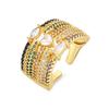 Ring - LUXENTER - Thihsak - Metal Alloy - Multicolored Zirconia - 18K Yellow Gold, 14 Mm