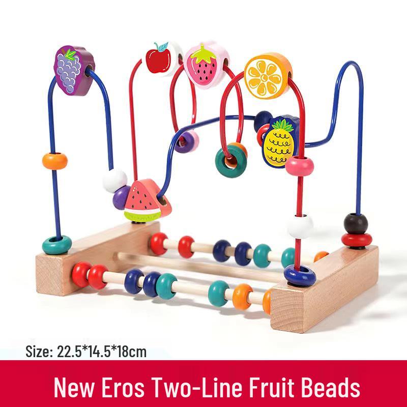 Multifunctional Bead Maze and Block Toy for Infants and Toddlers Ages 0-3 Years