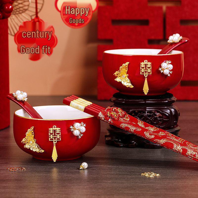 Wedding Tea Cup Set - Toasting Pair, Happy Bowls & Cups, Complete Wedding Supplies