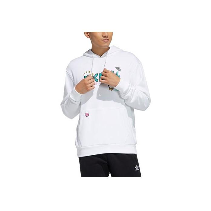 Adidas Originals Fangtastic Collection Mickey Print Hoodie Men Activewear Tops White H09181