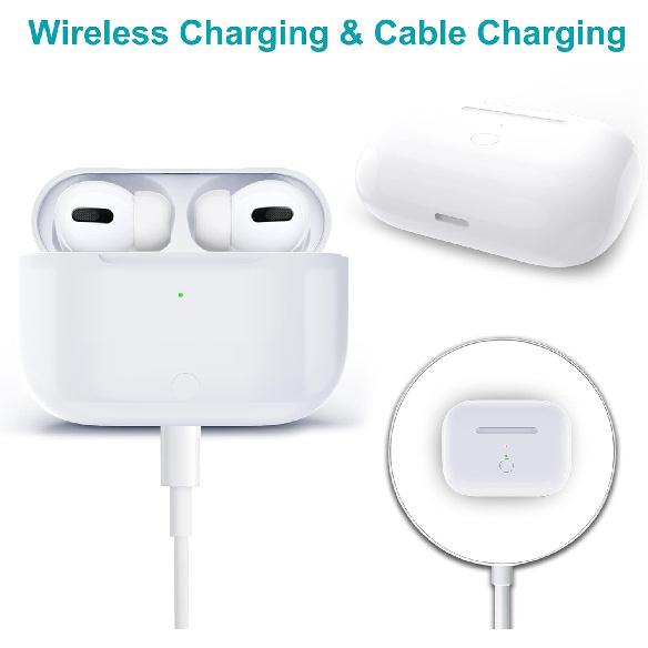 Wireless Charging Case Compatible with AirPods Pro 1st & 2nd Generation, for Airpods Pro Charger Replacement Cases, Support Bluetooth Pairing&Sync