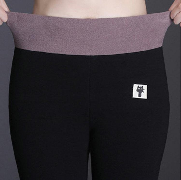 Damskie Legginsy, Jesień i Zima 2025 Nowy Styl, Dopasowane, Ocieplane, Elastyczna Talia, Rozciągliwe, Codzienne, Zwężane Spodnie