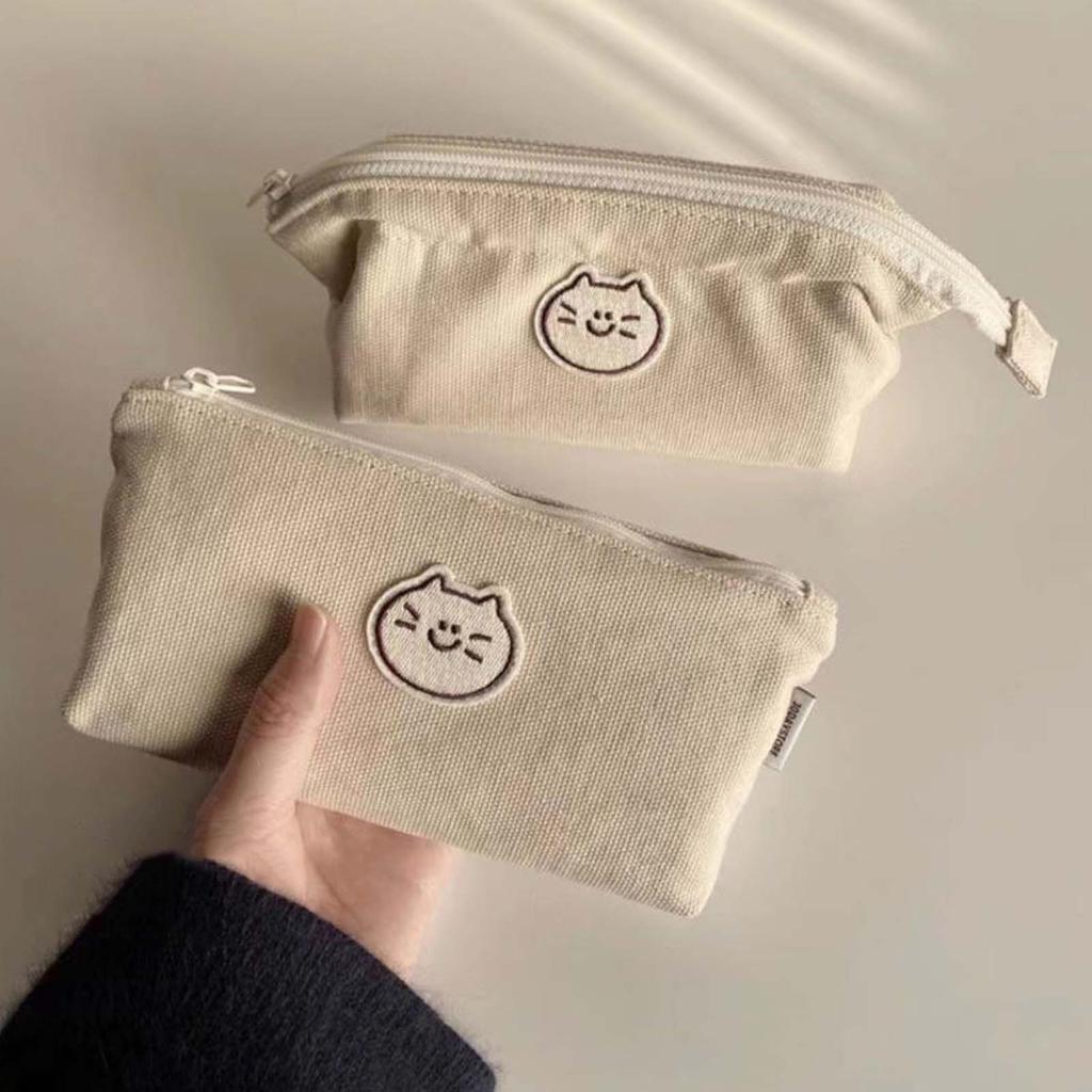 Pencil Bag Cute Cartoon Animal Style Smoothing Zipper Canvas Large Capacity Large Pencil Case for