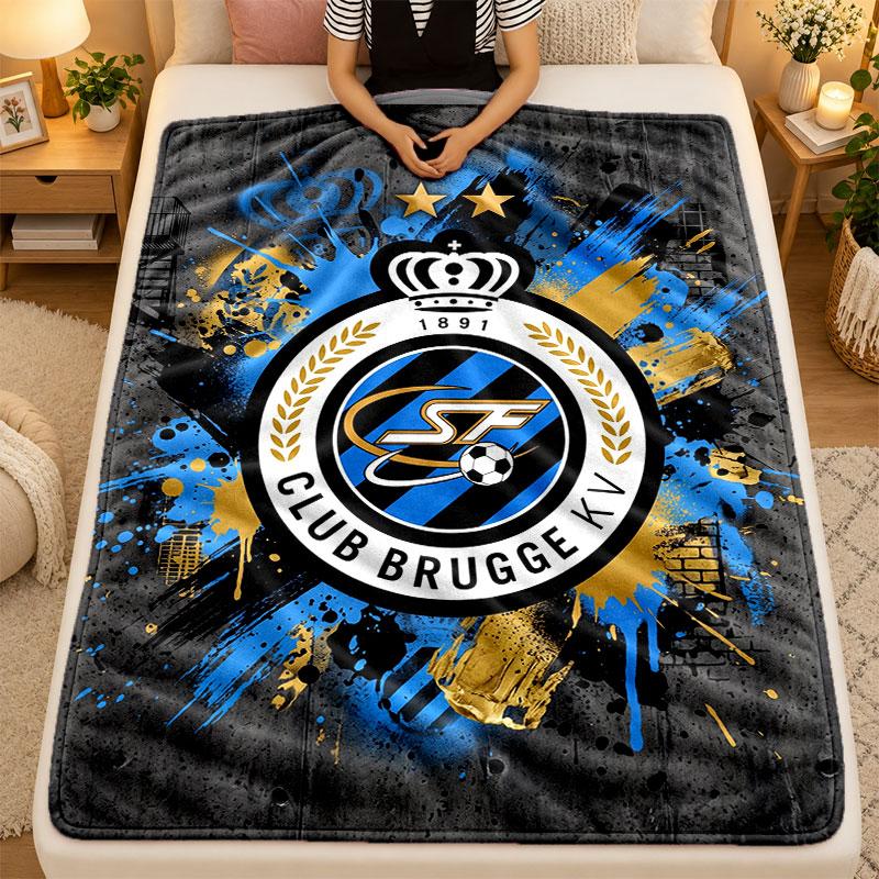 Flannel BlanketClub Brugge FC Warm Soft Throw Blanket for Indoor Sofa Bed Living Room Use