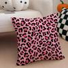 L-Leopard Print Hearts Pillow Trendy Cushion Cover Throw Pillow Cover Hidden Button Durable Polyester Chair Cushion