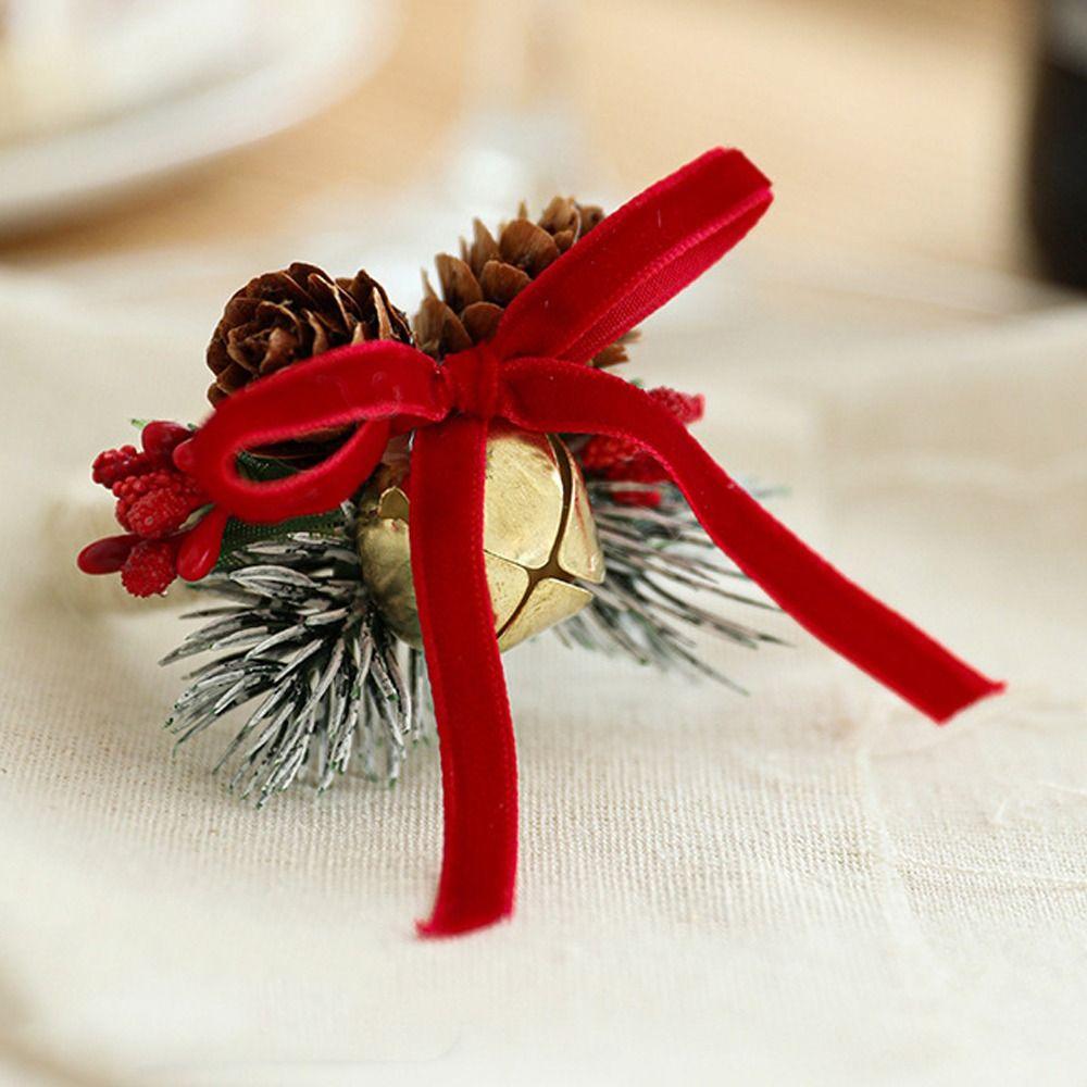 Bowknot Woven Handmade Napkin Ring Christmas Table Decoration Merry Christmas Decoration