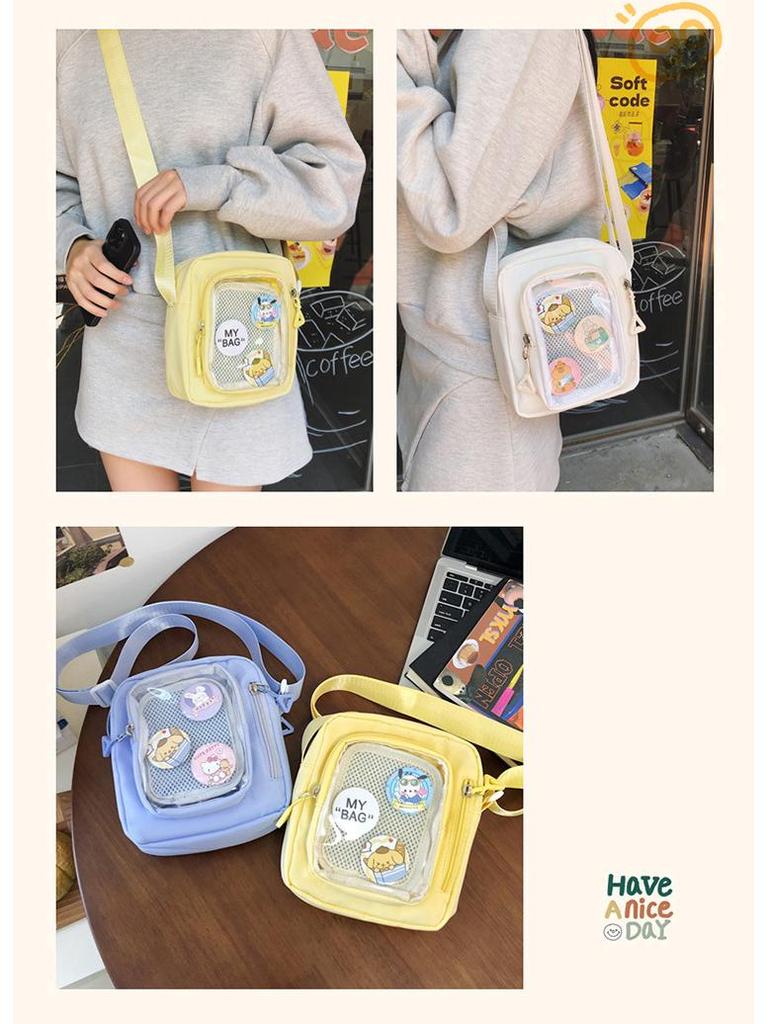 Japanese Transparent Ita Bag: Versatile Small Capacity Crossbody Shoulder Bag for Women