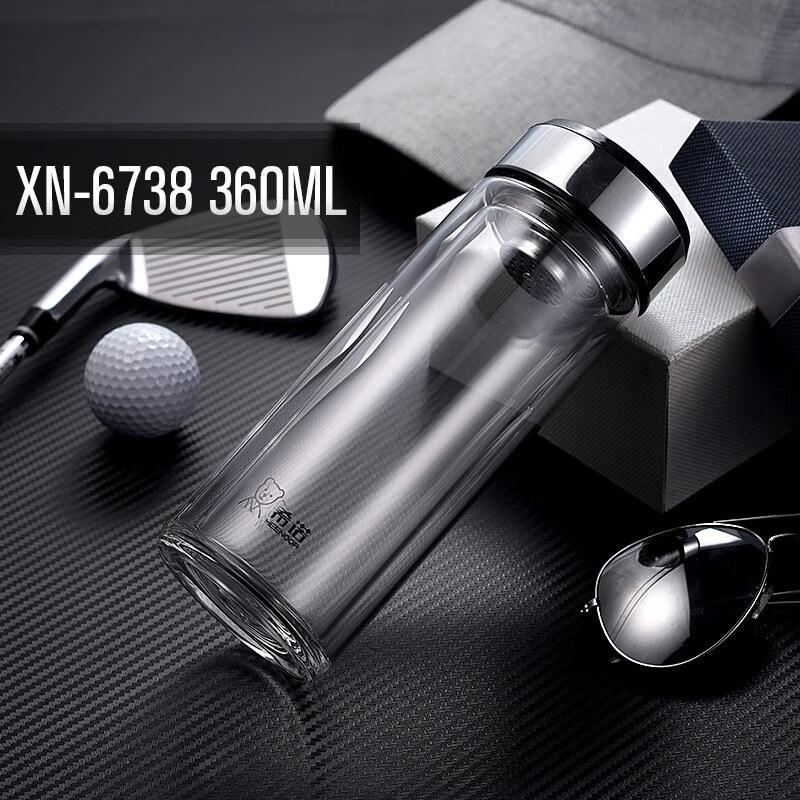 Portable Double-Wall Glass Tea Infuser Bottle