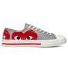 Comme Des Garcons PLAY X Converse Jack Purcell Comfortable Versatile Low-Top Canvas Shoes Unisex Gray-Red