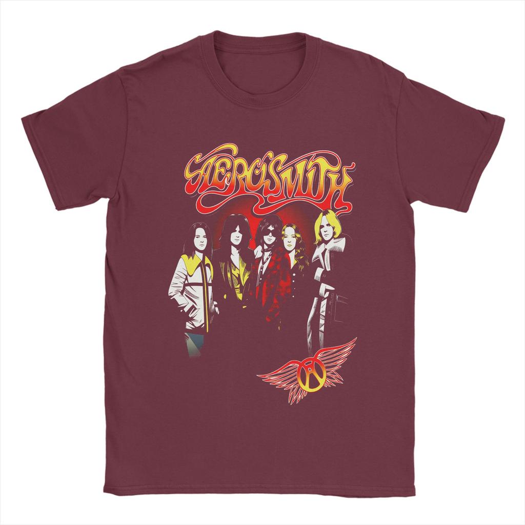 Aerosmith Tour Cotton TShirt For Mens Summer  Y2K Casual TShirts ONeck Hippie Tee Shirt Plus Size Print Tops