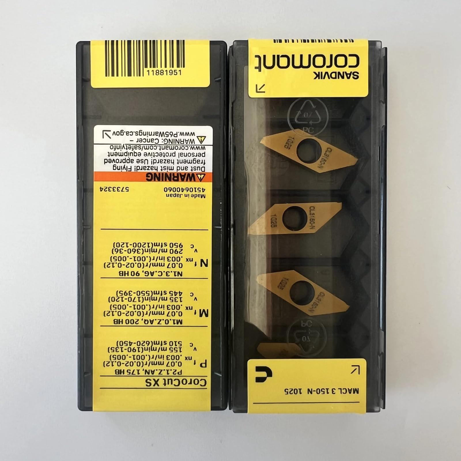 

Original Sandvik / MACL3150-N 1025 CNC lathe carbide blade tool 10 Pcs