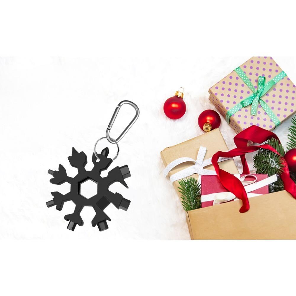 Multiutensile 18 In 1 A Forma Di Fiocco Di Neve, Acciaio Inossidabile, Portachiavi Con Apribottiglie E Cacciaviti, Regalo Uomo - 2
