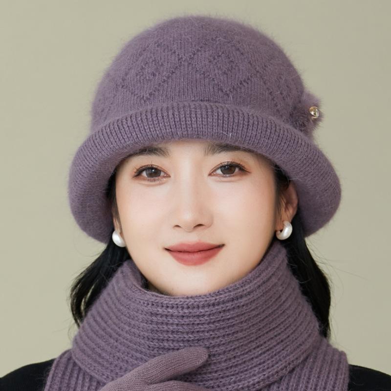 

Новая шапка флисовая утолщенная вязаная шапка зимняя теплая шапка из искусственного меха кролика универсальная гофрированная шапка-тазик hat only