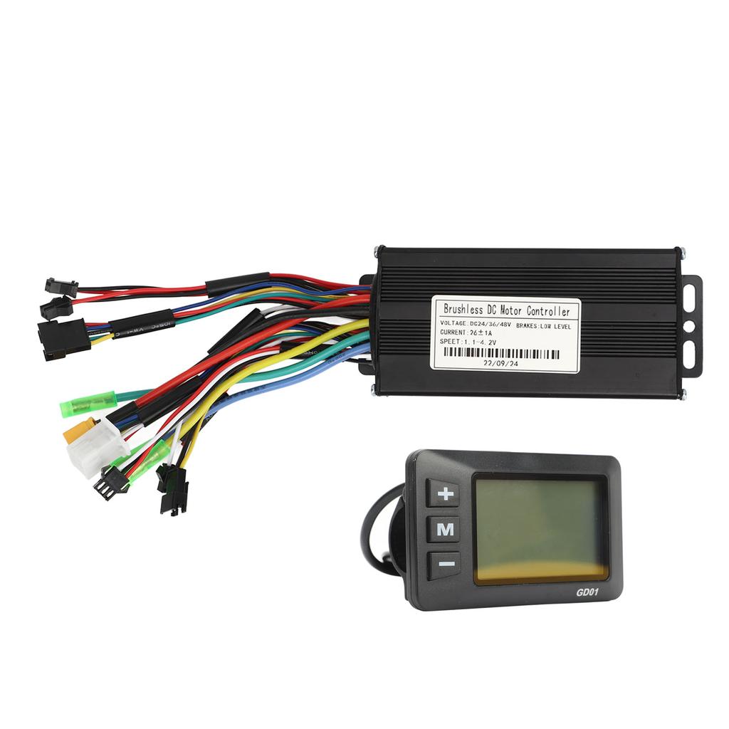 Zestaw do konwersji roweru elektrycznego 24V 36V 48V 500W-750W 26A Kontroler 3-trybowy Zestaw wyświetlacza LCD GD01 do roweru elektrycznego, skutera