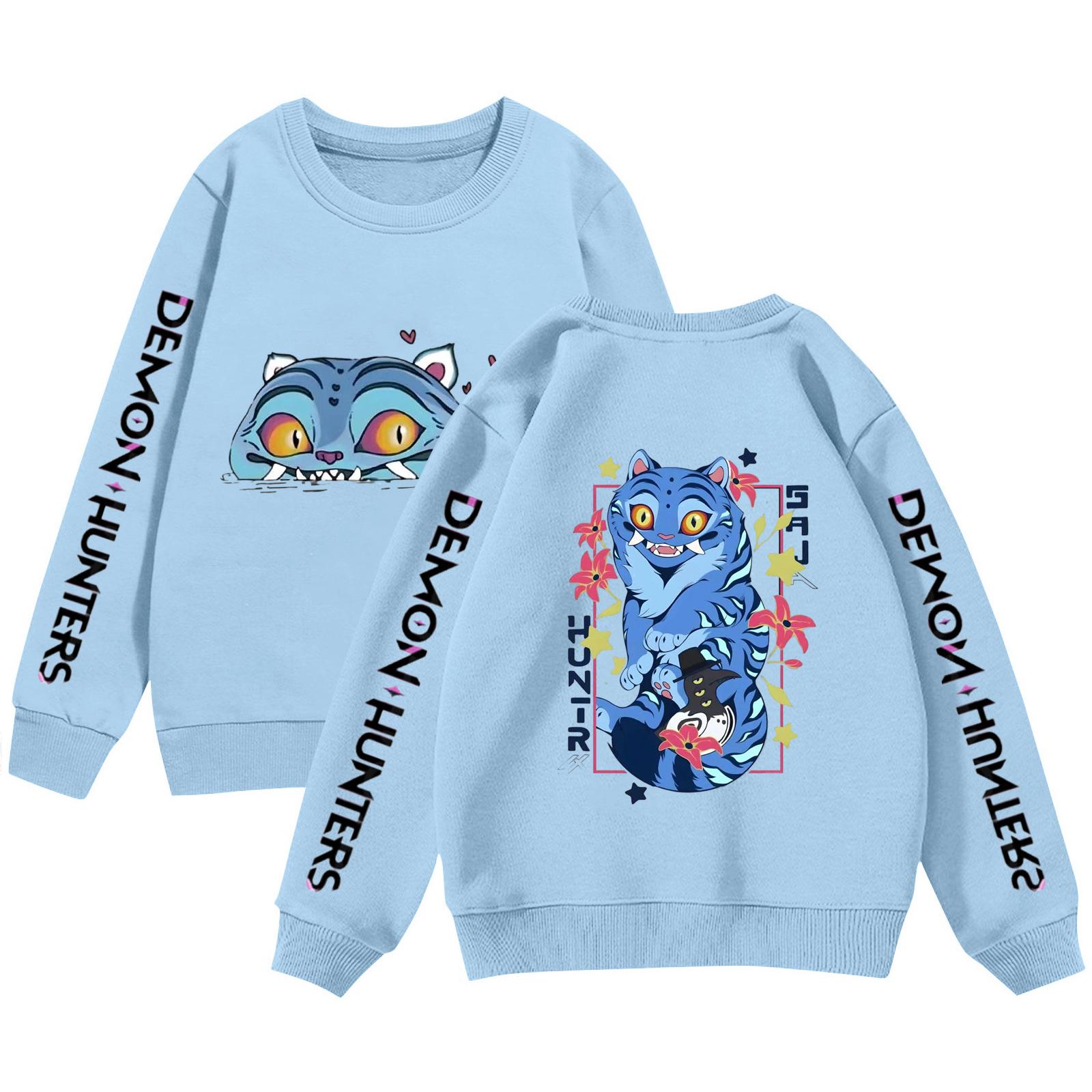 

Детский свитшот для мальчиков и девочек, спортивный свитшот с круглым вырезом, повседневный пуловер, спортивная футболка 130 светло-синий