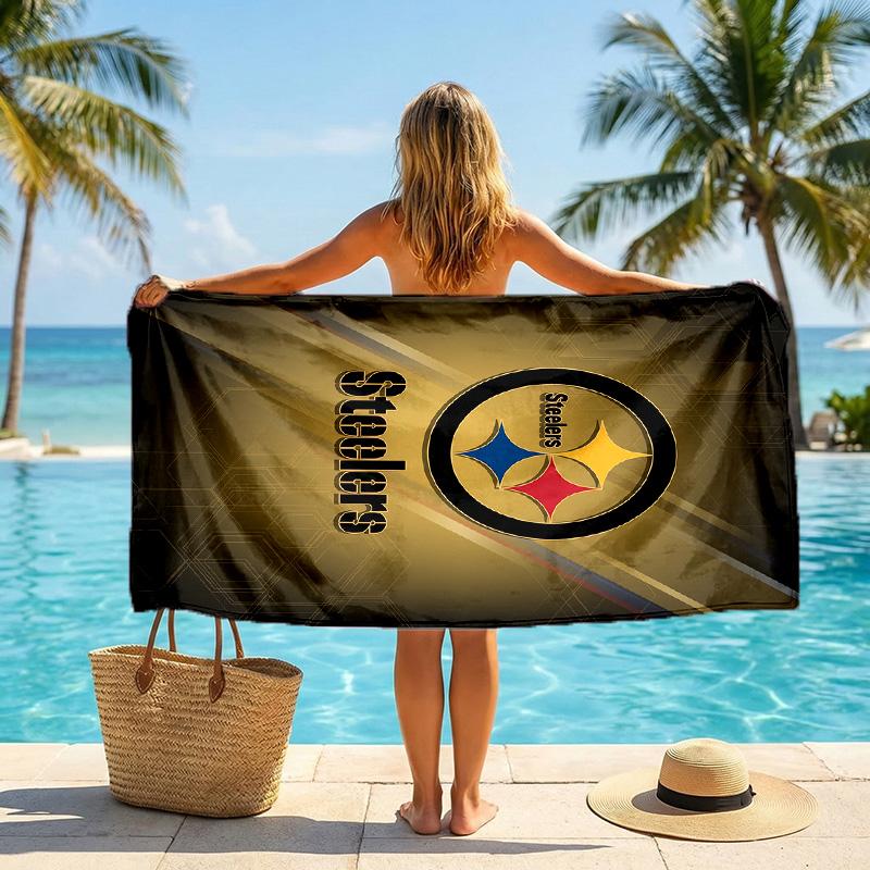 Pittsburgh Steelers Fashion Beach Towel Portable Soft Quick Dry Towel For Swimming Camping Holiday Use
