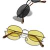 Metal Glasses Autumn And Winter Color Oval Round Frame Sunglasses Women'S Retro Ins Sunglasses Men
