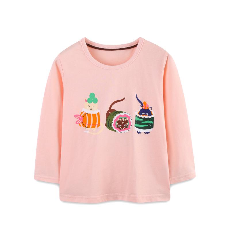 AostaBetty Girls European Style Cartoon Print Long-Sleeve T-shirt 5Y