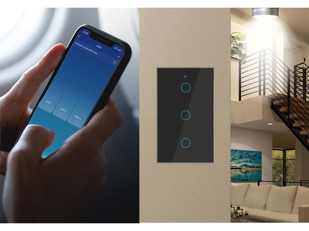 Interruptor Inteligente WiFi Tuya 1-4 Vías 10A, 100-250V, Fuego Único