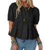 New Summer Puffed-sleeve Doll Shirt, Short-sleeved Loose and Casual A-line Pleated Stylish Top