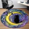 1pc Whimsical Feline Office Round Area Rug, Indoor Mat Suitable ForOffice, Under Office Chairs Bedroom Living Room Home Decor T180