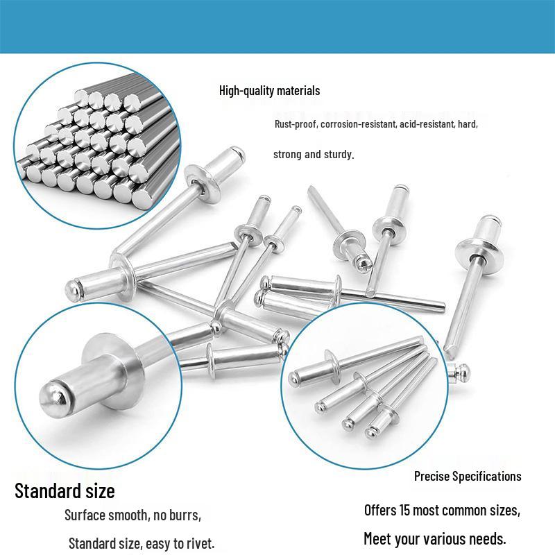 600-Piece Pop Rivet Set for Construction & Metalworking
