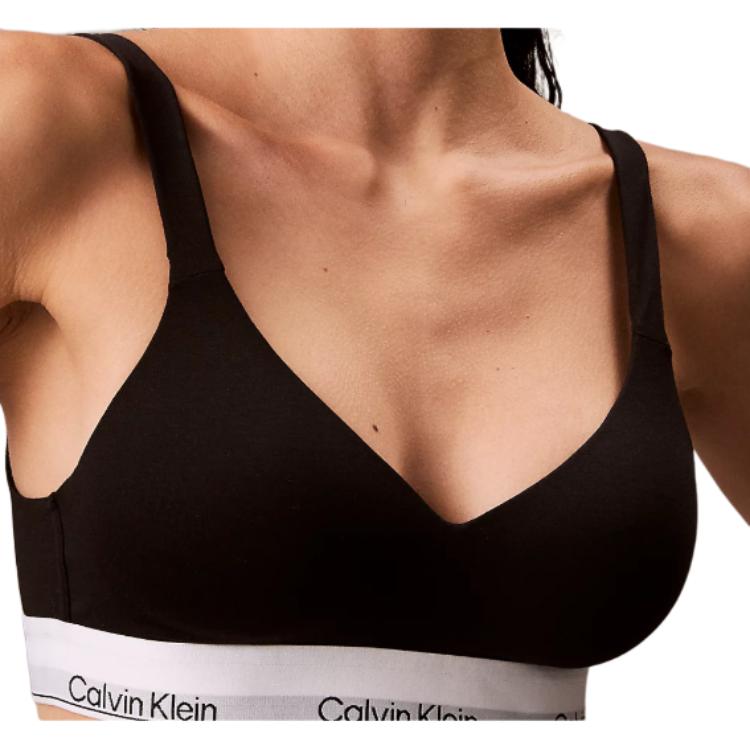 Calvin Klein Letter Underbreathable Comfortable Sports Bra Women Underwear Black 000QF7900E-UB1