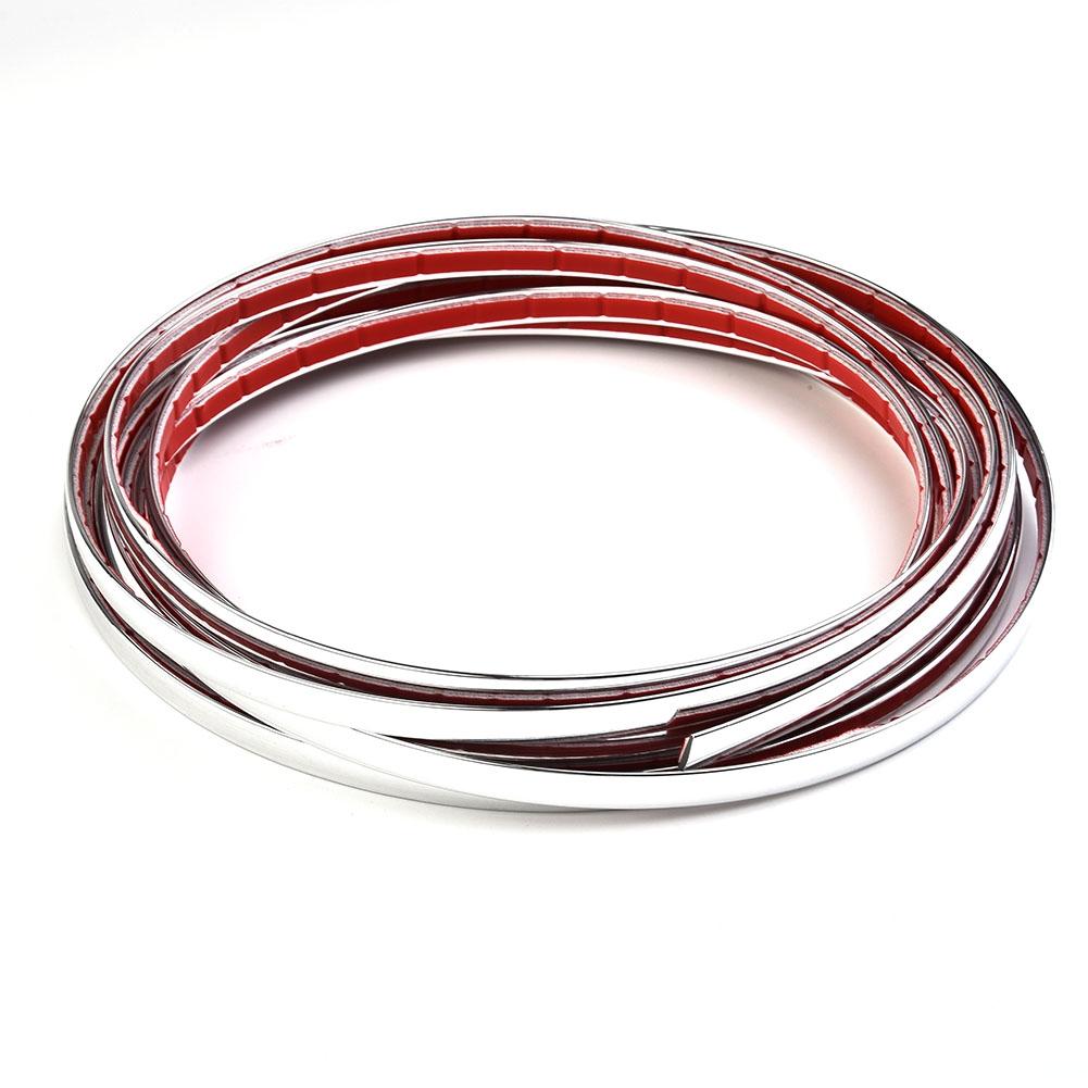 8mm*5m Car decoration strip Chrome Car Styling Moulding Trim Decor Silver