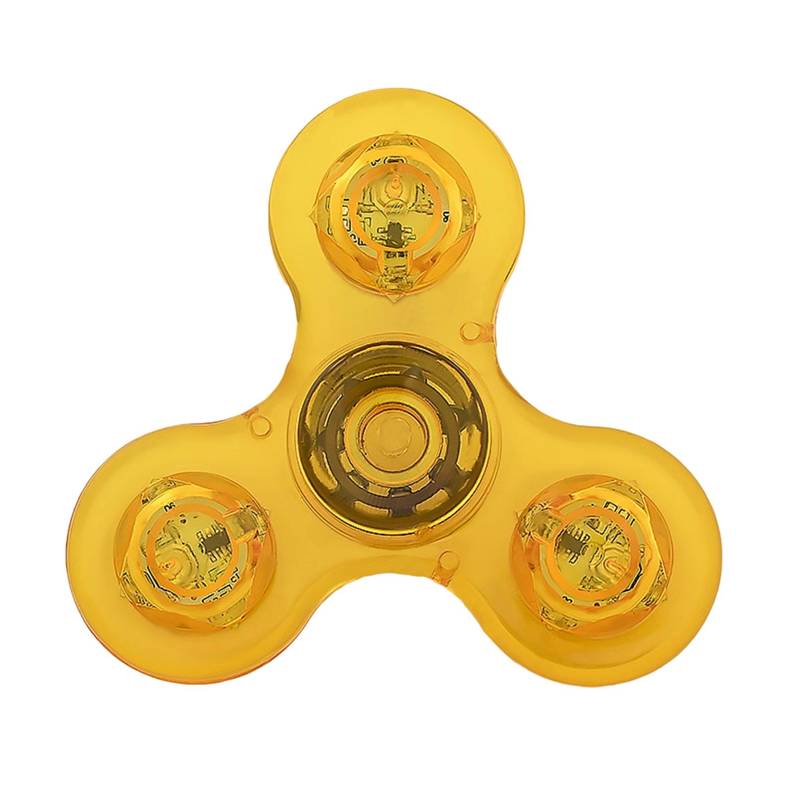 

Fingertip Toy Crystal LED Light-Up Transparent Flashing Decompression Kids EDC Rotating Light Toy One Size жовтий