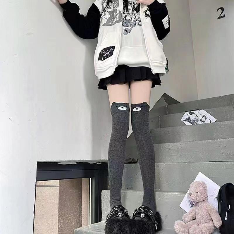 Damen Herbst- und Winter Panda Kniestrümpfe Cartoon Katze Socken Unterschenkelsocken Schlanke Damensocken Süße Strümpfe
