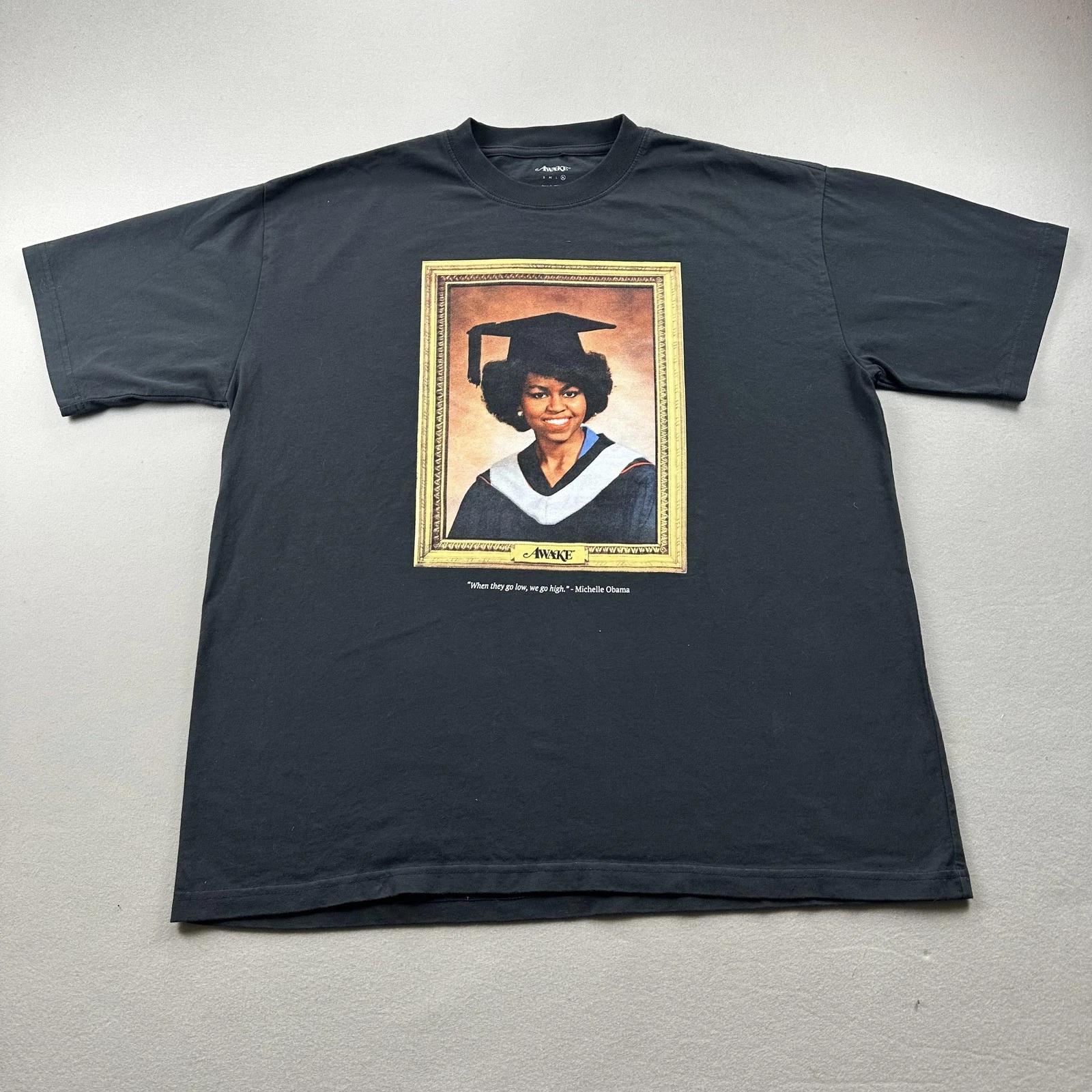 Awake New York Michelle Obama T-Shirt Mens XL Black First Lady Portrait NYC 2024 XL
