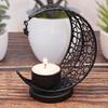 Metal Tealight Candle Holders for Eid Mubaraks Moon Shape Candle Stand Iron Candlestick Home and Parties Event Decors