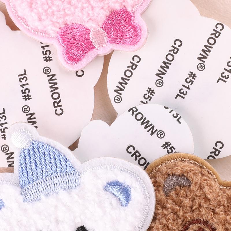 Original embroidery sticker embroidery label cartoon animal bear towel embroidery hand account DIY patch sticker accessory cloth sticker