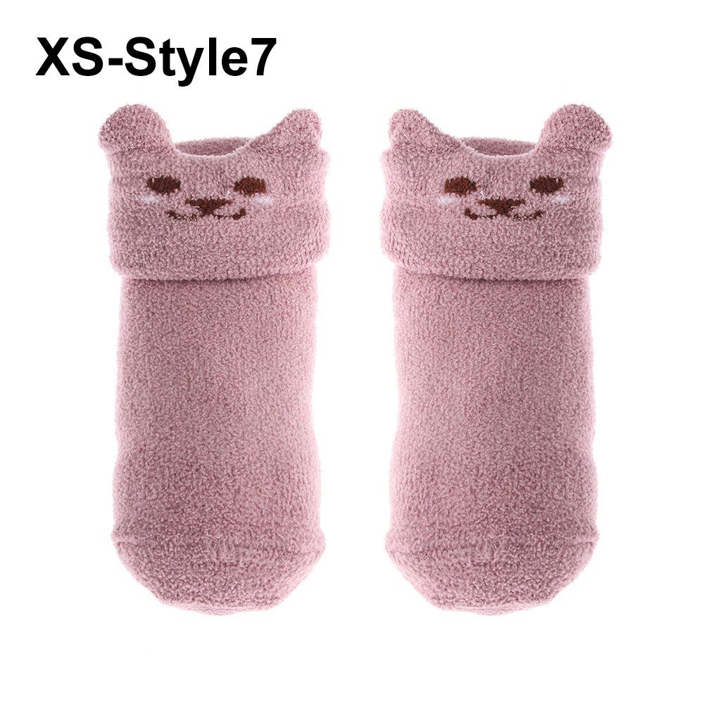 

Baby Cute Animals Thickening Antislipper Slippers Floor Sox Coral velvet socks Шкарпетки для новонароджених малюків XS-Style7