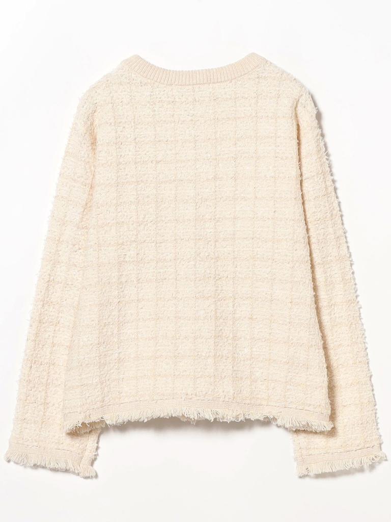 B:MING LIFE STORE by BEAMS Women's L/S Knit Tweed Knit Jacket (S-M) Black