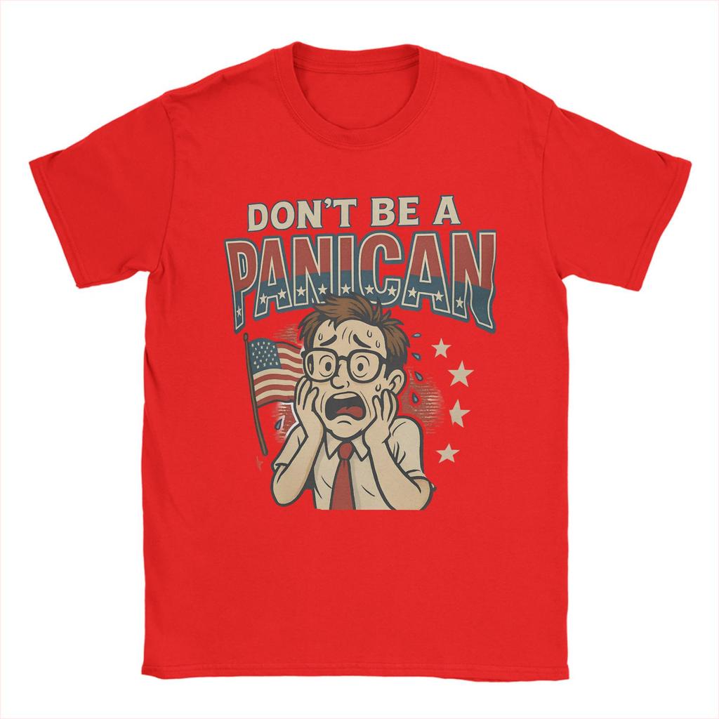 Novelty Don't Be a Panican American Flag T-Shirt for Men Crewneck Pure Cotton T Shirts Tariffs Funny Short Sleeve Tees Gift Tops