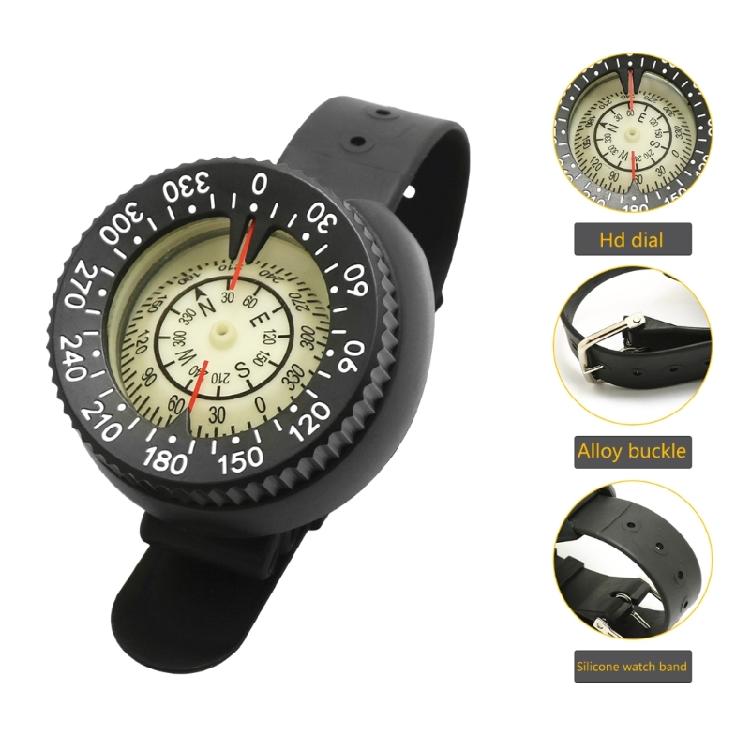 Outdoor Wrist Strap Type Compasses Underwater Diving Navigations Compasses Waterproofs Luminously Dials Compasses Easy Use