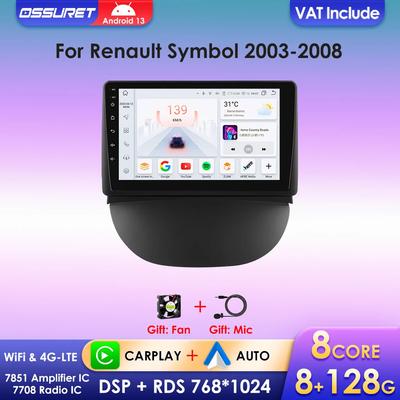 Araba Akıllı Sistemleri Carplay Android Araba Radyosu Renault Symbol 2003-2008 Multimedya Video Oynatıcısı WIFI Autoradio Akıllı Ekran Wifi