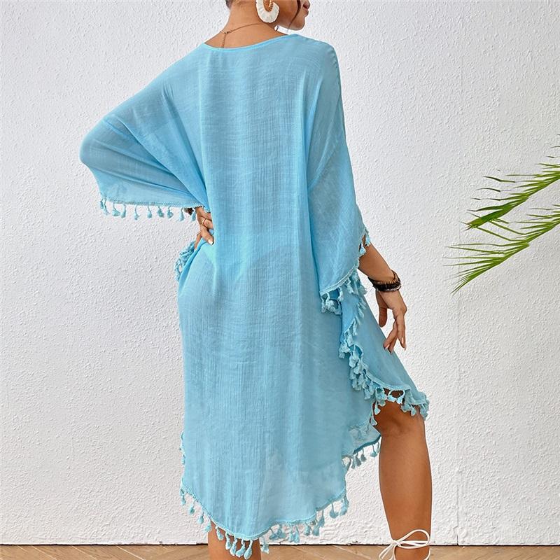 Beach Skirt Summer New Style Ladies Long Skirt Beach Blouse Crocheted Stitching Tassel Swimsuit Bikini Outer Wear