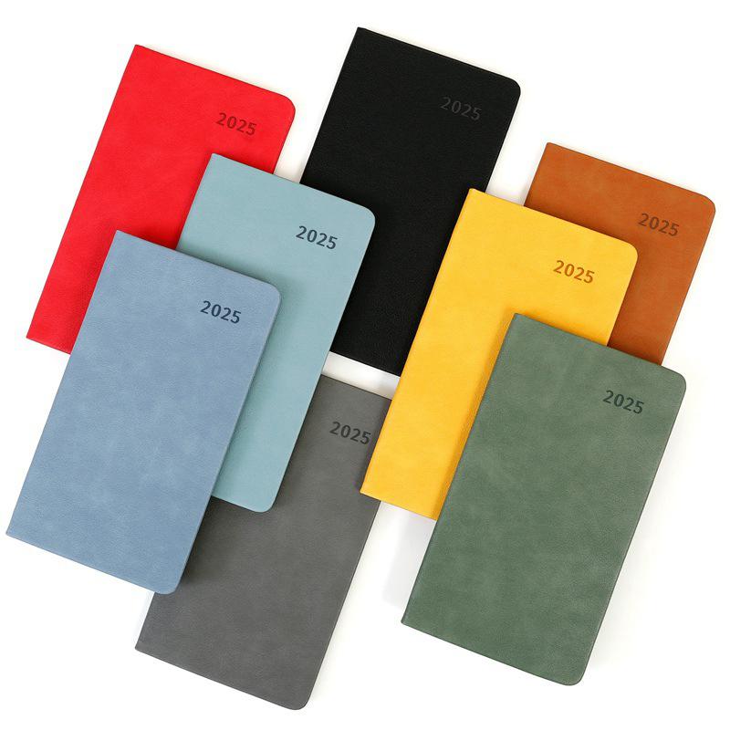 Leather Agenda 2025 Monthly Planner Notebooks Portable A6 Diary Notepad Journal Notebook Office Accessories Mini Pocket Notepad