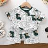 Kinder Cartoon Muster Baumwolle Kurzarm Pyjama Set Für Sommer Komfort Spielzeit