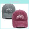 Stay Wild Mountain Embroidered Baseball Cap With Soft Top For Outdoor Sunshade