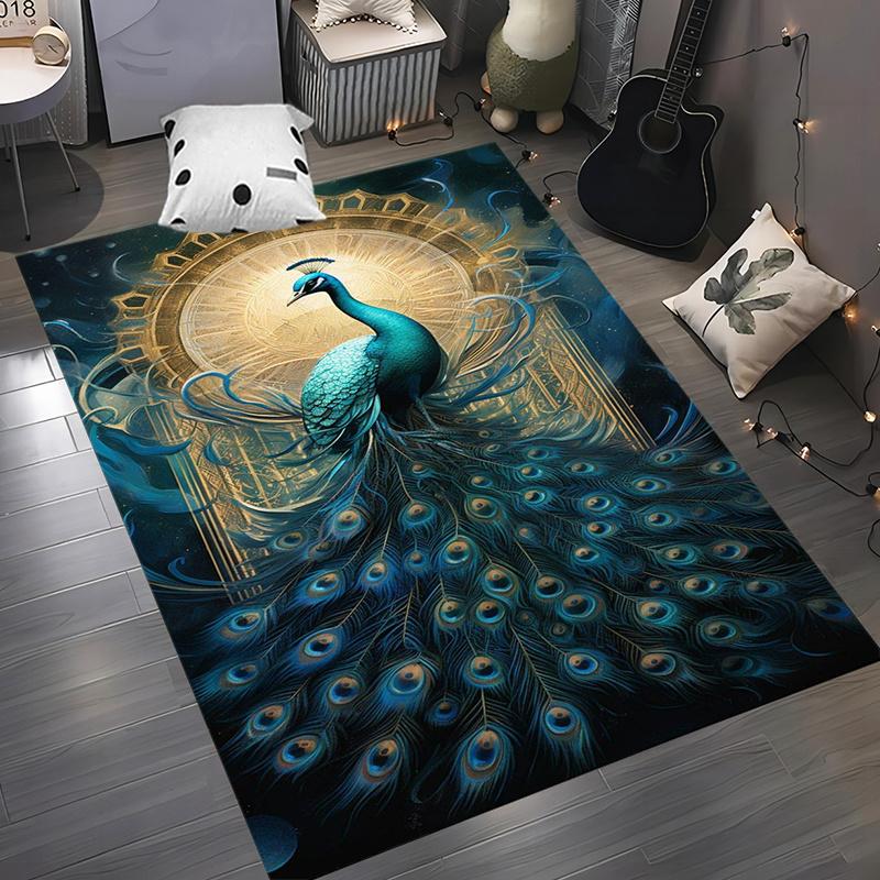 Cute Dream Bird Parrot Peacock Carpet Living Room Bathroom Decor Rug Mechanical Washable Mat Non-slip Floor Mat Entrance Doormat