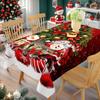 2026 Christmas Table Cloths Red Christmas Tree Printed Waterproof Oilproof for Home Ornament Xmas New Year Christmas Decoration