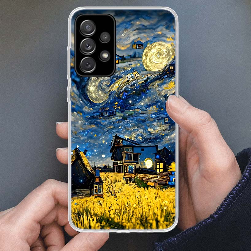 Starry Night Van Gogh Art Phone Case For Samsung Galaxy A17 A16 A56 A15 A55 A14 A54 A13 A53 A36 A35 A34 A33 A26 A25 A24 A23 A05S